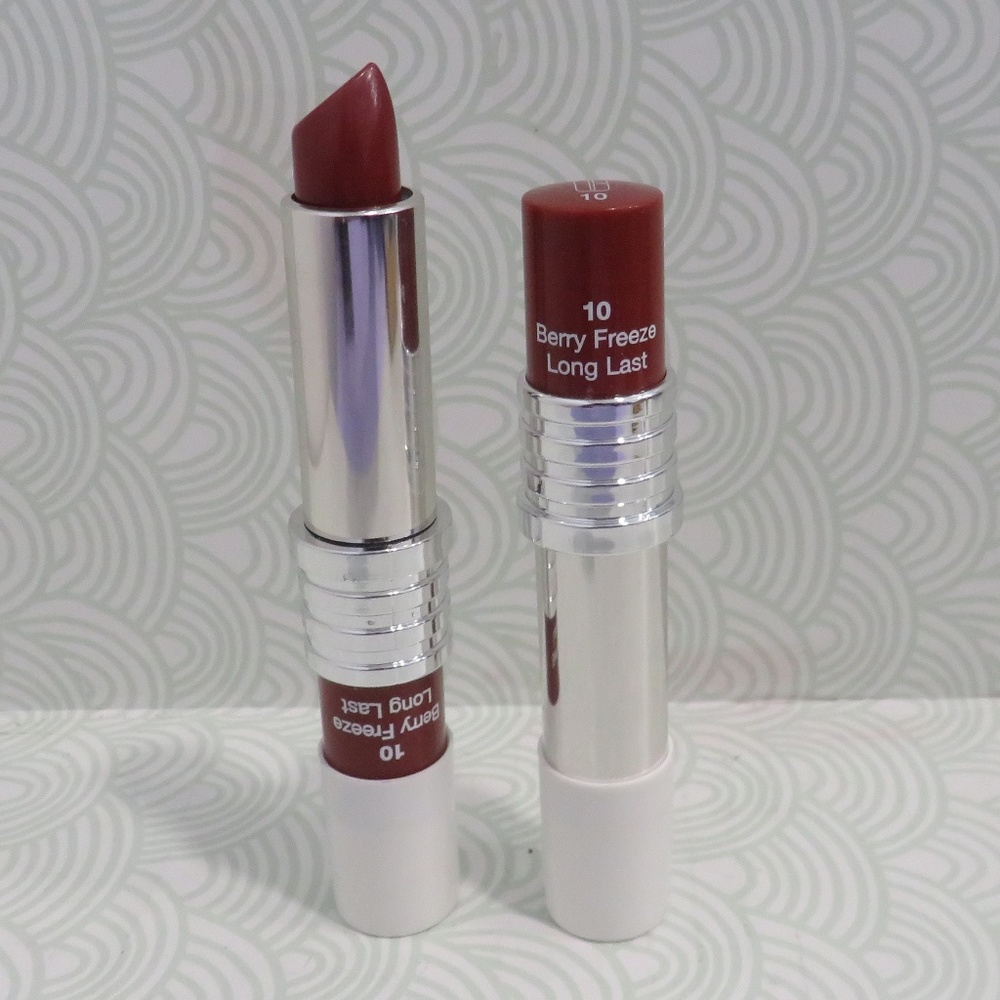 CLINIQUE💥LONG LAST LIPSTICK #10 BERRY FREEZE WHITE CAP - LOT OF 2💥